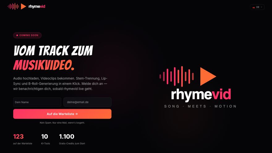 Vorschau der Website Rhymevid
